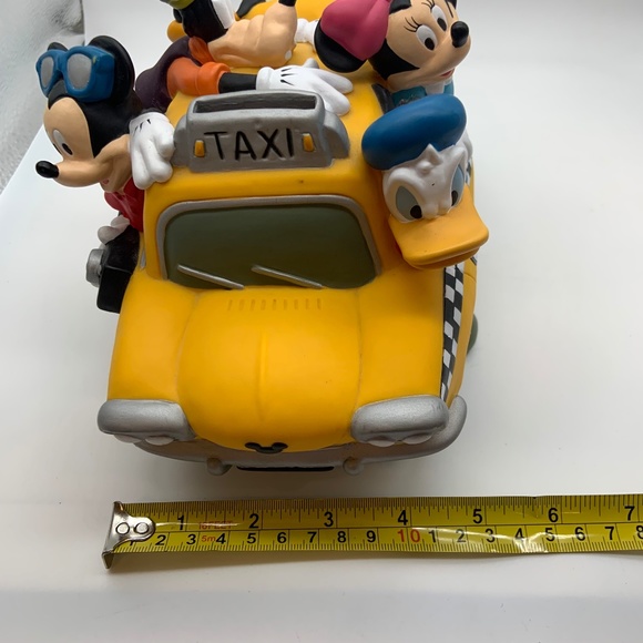 Vintage Disney Mickey Mouse and Friends Fab 5 Taxi Duck Cab Co. Fun Coin Bank - Picture 12 of 12